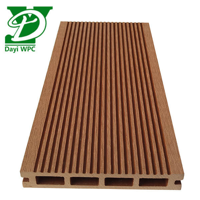 Anti-corrosie WPC Teak Deck Hollow WPC Decking Abrasion Proof
