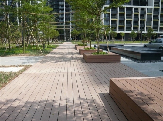 Moderne hout plastic composiet WPC composiet dekbedekking waterbestendig roestvrij